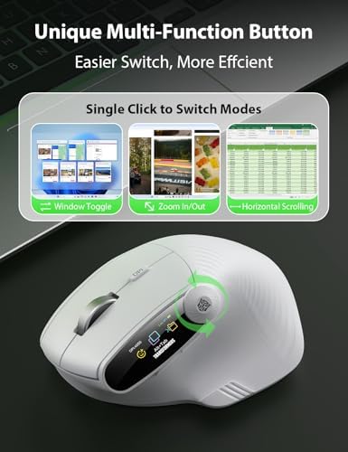 Transformers Vertical Ergonomic Mouse with LED Screen & Knob Control White
