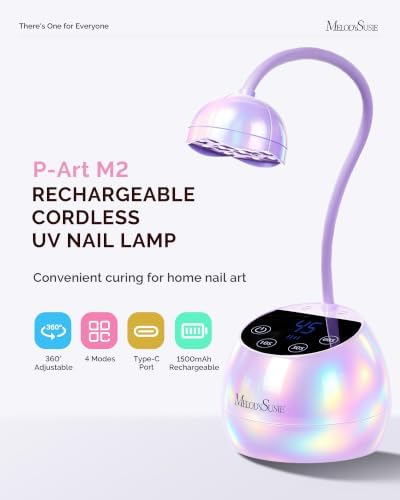 MelodySusie Gooseneck Cordless UV Nail Lamp P-ArtM2 Light for Nail Tips