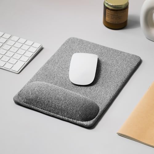 SenseAGE Large Ergonomic Mouse Pad with Wrist Rest Support, Enhanced Comfort & Space, Non-Slip Mouse Mat for Desk, Laptop & Computer, 10.6 x 7.3 inch (Grey)