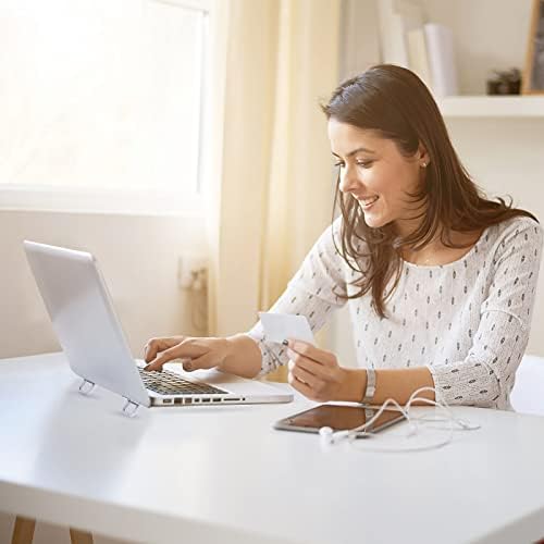 Abeillo 2PCS Portable Keyboard Riser, Self-Adhesive Mini Laptop Stand Invisible Computer Keyboard Stand for Desk, Laptop Feet Compatible with Pro/Air, Lenovo, Surface (Silver)