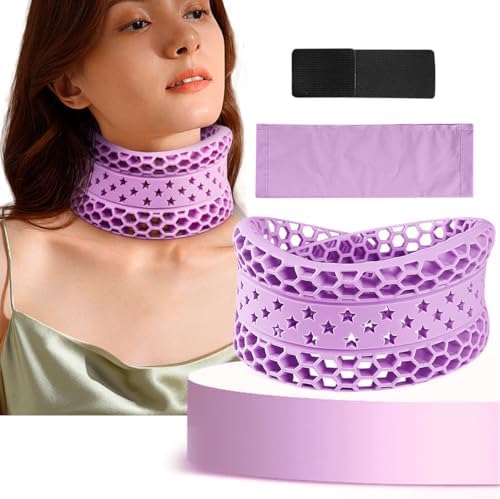 Neck Brace for Neck Pain and Support, Silicone Cervical Collar (Purple)