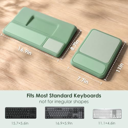 3-in-1 Ergonomic Keyboard Stand & Mouse Pad Set with Wrist Rest, Green