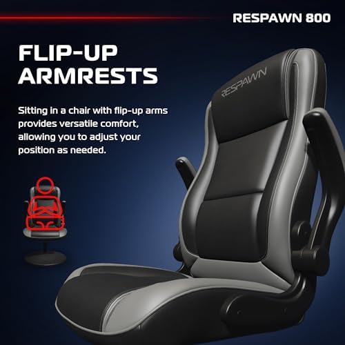RESPAWN 800 Console Rocker Gaming Chair, Swivel Seat with Lumbar Support