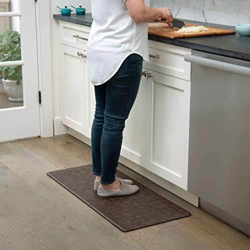Home Dynamix Trenton Solace Traditional Diamond Textured Kitchen Mat, Espresso, 17"x39" (Pack of 2)