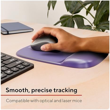 Staples TECH Gel Mouse Pad and Wrist Rest Combo, Purple Crystal