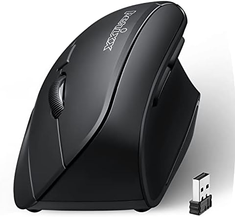 Perixx PERIMICE-715II Wireless Ergonomic Vertical Mouse - 2.4 G - 800/1200/1600 DPI - Right Handed Natural Ergonomic Vertical Design