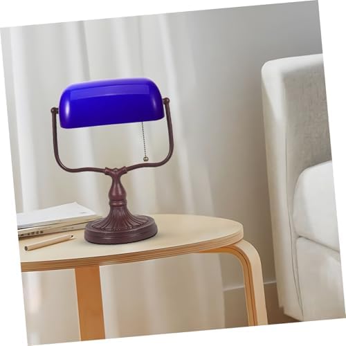 Blue Glass Bankers Lamp Shade Replacement Vintage Desk Lamp Shade for Table Bedside and Reading Light 8.74 X 5.31 X 2.95 in 1 pc