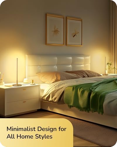 EDISHINE LED Table Lamp Set of 2, Modern Desk Lamps for Living Room, Gold