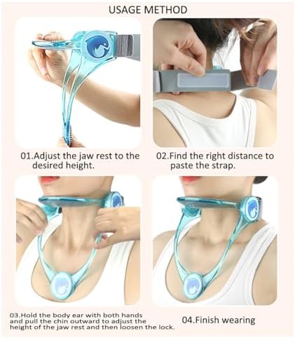 360° Adjustable Neck Support Brace，Traction Device, Cervical Collar Neck Stretcher Neck Protector for Cervical Spine Pressure Relief ，Neck Brace for Neck Pain and Support (Pink)