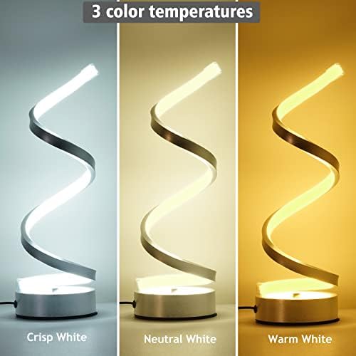 NUÜR Table Lamps for Living Room Set of 2, Silver Dimmable LED Lamp, Small Bedside Lamps, Nightstand Lamp for Bedroom Office Home Living Room