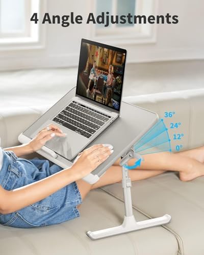 SAIJI Laptop Bed Tray Table - Adjustable Lap Desk for Couch (Gray)
