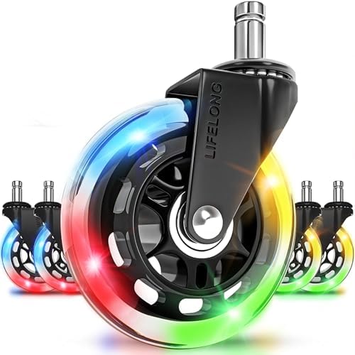 Lifelong Gaming Office Chair Wheels Replacement, Heavy Duty, 5-Pack