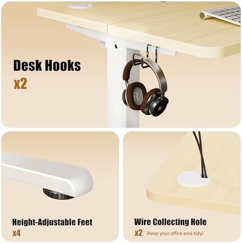 Small Standing Desk, 32"x24" Height Adjustable Sit-Stand, Home Office, Oak