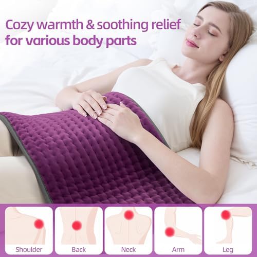 17"x33" Heating Pad for Back Pain Relief, Extra Large Electric Heated Pads