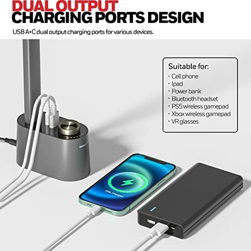Honeywell HWT-H01 LED Desk Lamp, Foldable & Stepless Dimmable, Gray