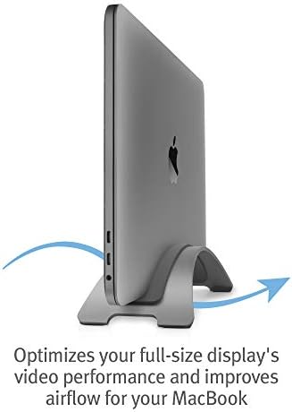 Twelve South BookArc for MacBook, Space-Saving Vertical Desktop Stand, Grey