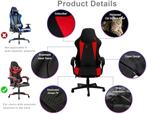 Gaming Chair Covers Only,Stretchable Fit Thick Breathable Mesh