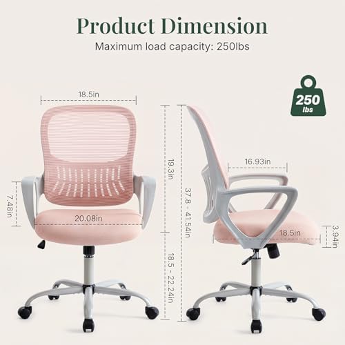 Home Office Desk Chair, Lumbar Support, Mesh Back Computer Chair