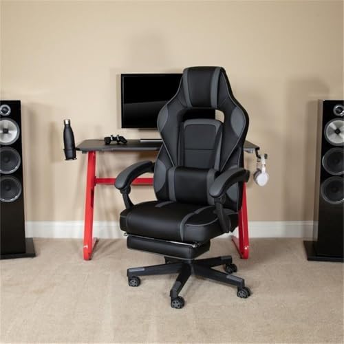 Flash Furniture Reclining Ergonomic Gaming Chair, Black/Gray