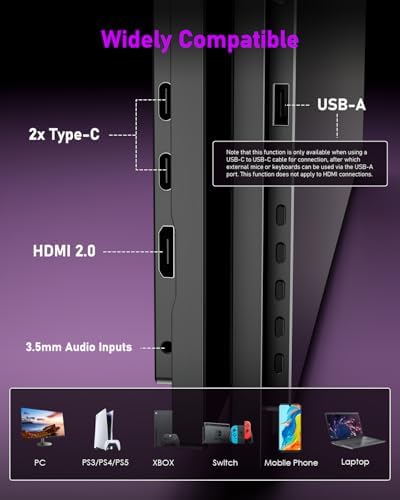 Yodoit Portable Monitor for Laptop 23.8" 4K UHD Travel Gaming Monitor Screen IPS Display with USB Type C Port and Built-in Speakers Compatible with PC, Xbox Black