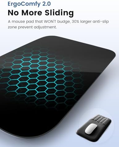 Vaydeer Ergonomic Mouse Pad with Wrist Rest Memory Foam Mouse Wrist Support