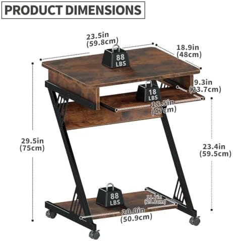 ALISENED Computer Desk for Small Spaces Compact Desk with Keyboard Tray