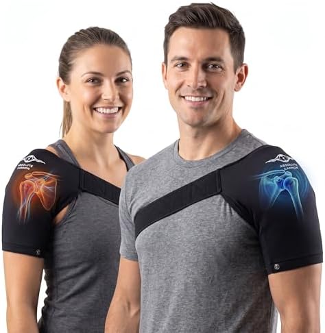 Hot & Cold Shoulder Brace for Men & Women - Rotator Cuff Shoulder Brace - Compression Sleeve for Pain Relief - Adjustable Shoulder Support Sling - Reusable Ice & Heat Therapy Wrap - Fits Left & Right