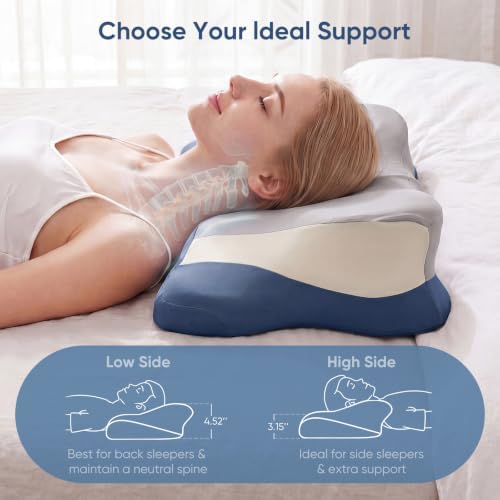 Cervical Neck Pillow, Memory Foam Contour Pillow, Queen