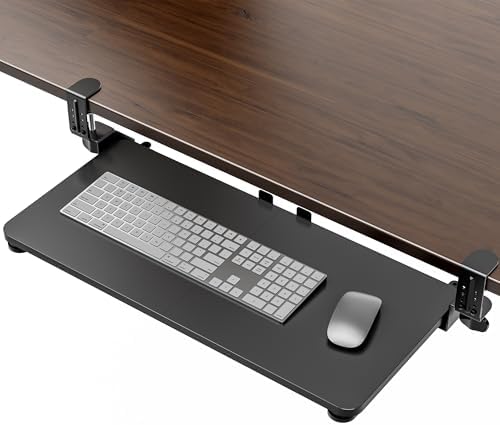 Large Keyboard Tray Under Desk, Pull Out Keyboard & Mouse Tray for Typing