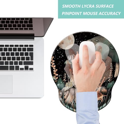 Mouse Pad with Wrist Support, Ergonomic Mouse Pad with Memory Foam Wrist Rest Cushion, Non-Slip Rubber Base Gaming Mice Pad for Home Office Computer Laptop, Snail