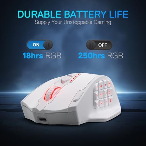 Redragon M913 MAX Wireless MMO Gaming Mouse 26000 DPI Remapping Keys