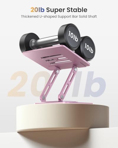 LOXP Tablet Stand, Heavy-Duty Base for iPad Stand for Desk - Purplish Pink