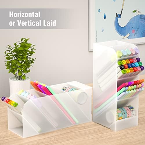 Asten Pen Holder, Pencil Holder for Desk, Pen Organizer (Clear, 1 Pack)