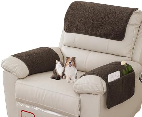 Armrest Covers for Recliner set of 3 Couch Arm Covers with Pockets for Sofa