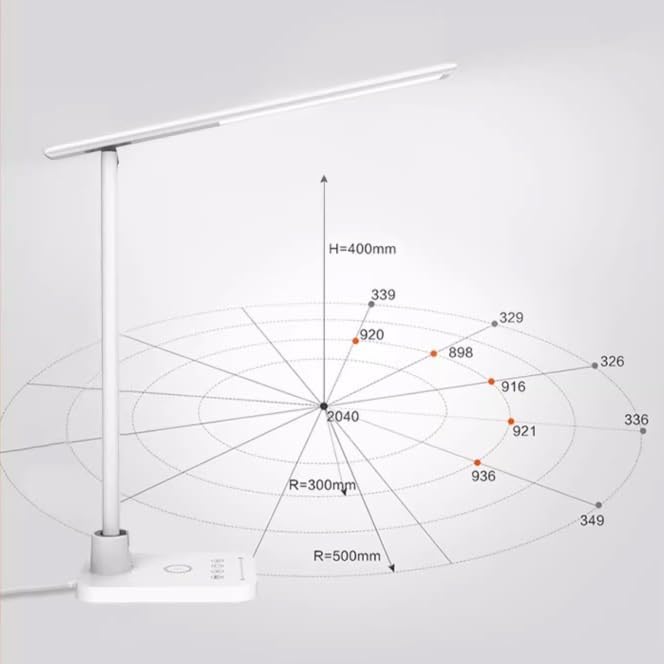 Eye-Care Study Lamp, LED Desk Lamp, 4000K Dimmable Desk Light, 12W Touch Eye Protection Lamp with Stepless Dimming, Night Light, 45 Minute Auto Timer (White),LED Table Lamp