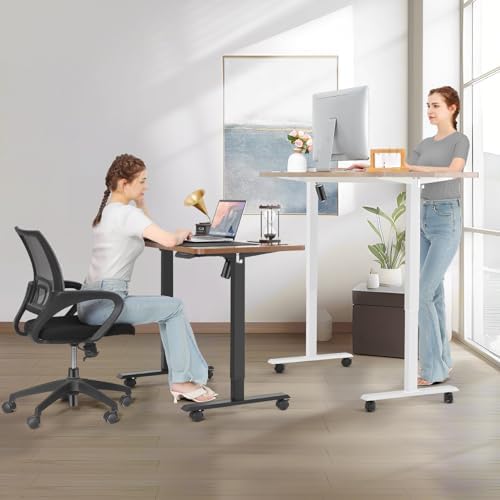 farexon Electric Standing Desk Adjustable Height, 71 x 28in Sit Stand up Desk with Outlets, Mouse Pad,Wheels,3 USB Ports & 3 Power Outlets, Casters, Hooks,4 Memory Preset Heights Home Office,Oak