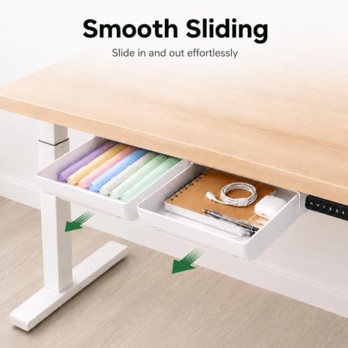 Under Desk Drawer, 2 Pack Self Adhesive Slide Out Desk Storage Drawers