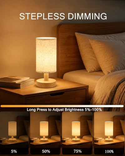 CHLORANTHUS Mini Rechargeable Cordless Table Lamp – 4000mAh Battery Bedside Lamp, Touch Control Dimmable LED Light with 3 Color Modes, Portable Night Light for Decor for Bedroom & Living Room