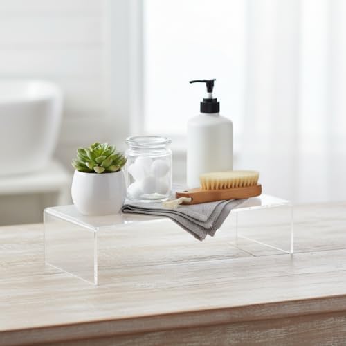 Azar Displays 515338-1PK Acrylic Laptop Stand, Computer Riser for Desk, Monitor Stand, Closet Organizer for Clothes & Shoes, Cabinet Display for Accessories and Décor (3/16" thick acrylic) 15"x7.75 x 4.5