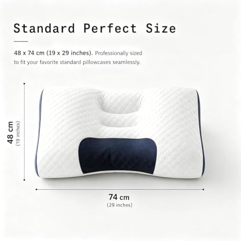 Cervical Neck Pillow 3D Ultra-Soft Neck Support Pillows Queen Size Set of 2