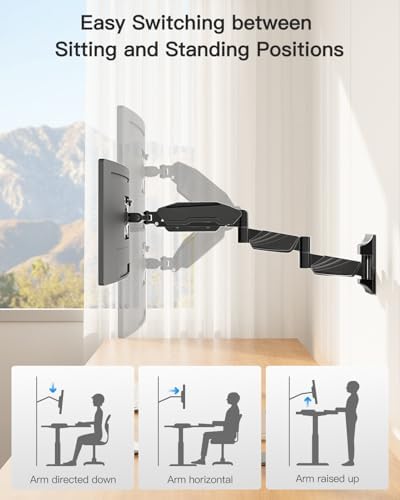 Extra Long Arm Monitor Wall Mount for Max 32" Single Wall Mount