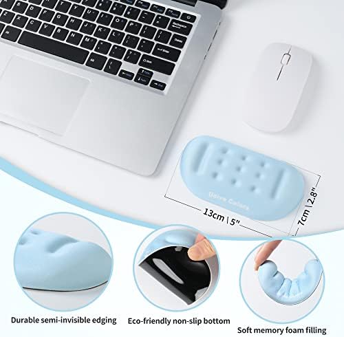 UnivoColors Light Blue Superfine Memory Foam Wrist Rest Soft Gel Ergonomic Mouse Pad Wrist Support for Mouse, Gaming, Computer, Laptop, Office