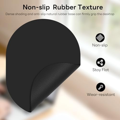 Oval Mouse Pad 6x8in Non-Slip for Laptop,Black