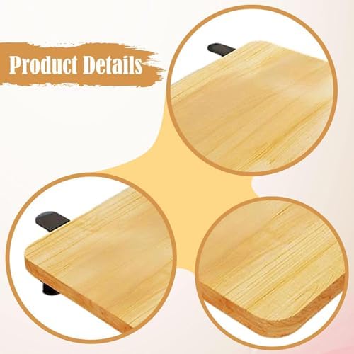 Desk Extension Board Clamp-on Keyboard Tray Portable Ergonomic Arm Rest Expansion Platform for Home Office- Wood Color