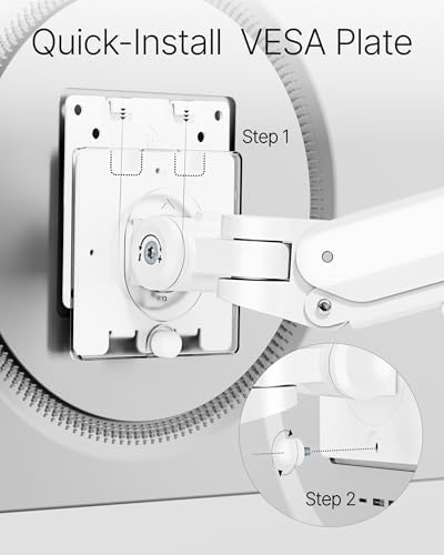monTEK Deluxe Aluminum Monitor Arm with USB A/C for 17 to 40 Inch Screens