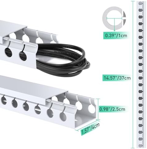 ENONCI Cable Raceway Kit 77in Under Desk Wire Cover Organizer 5-Pack