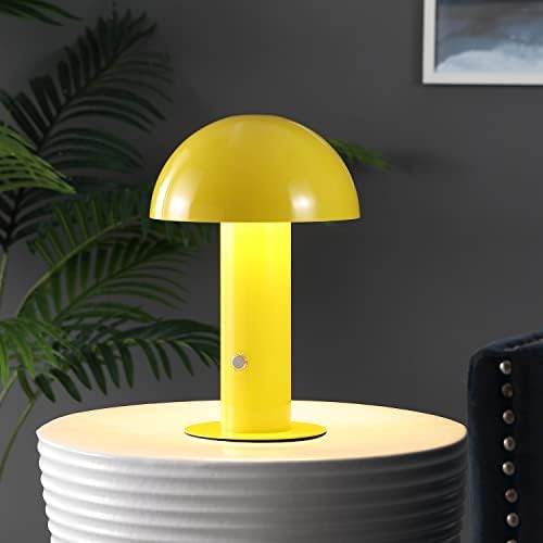 JONATHAN Y Boletus Mushroom Desk Lamp 10.75" Metal LED, Yellow