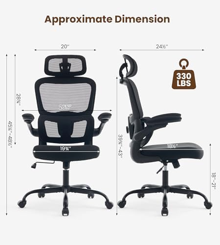 Ergonomic Office Chair, Executive Chairs with Adjustable Lumbar Support