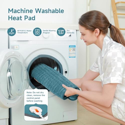 Electric Heating Pad for Back Period Pain & Relax, Christmas Mother Father Day Gifts for Women Mom Older, Portable Heating Pad for Shoulder Neck with 4 Timer & 6 Fast Heat Up