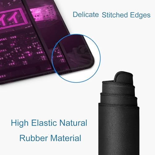 Gaming Mouse Pad, Large Anime Mouse Pads for Desk, Non-Slip Rubber Base Mousepad, Keyboard Mouse Mat Desk Pad with Stitched Edges, 31.5x11.8 inch